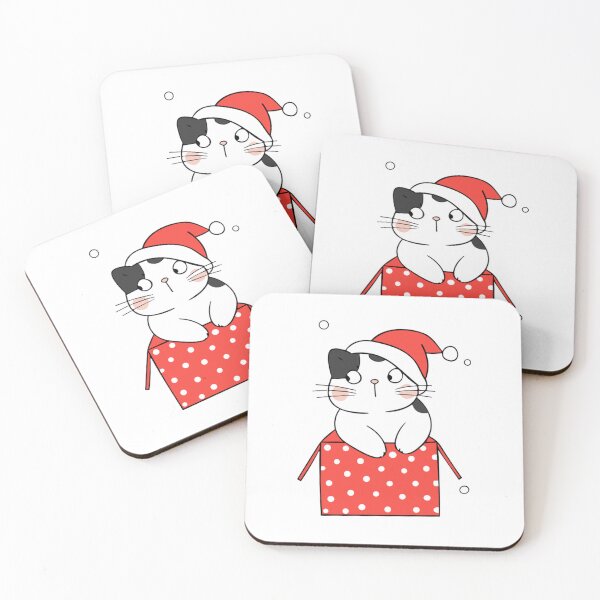Item preview, Cat Christmas Box Cute Kitten In Gift Illustration designed and sold by AvocadoShopp.