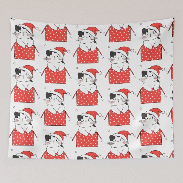 Item preview, Cat Christmas Box Cute Kitten In Gift Illustration designed and sold by AvocadoShopp.
