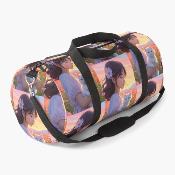 Item preview, Illustration - Child and Cat, Bucolic Scene at Sunset designed and sold by AnimeShin.