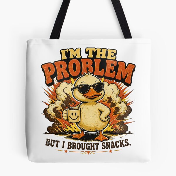 Item preview, I'm The Problem But I Brought Snacks Funny Duck Vintage Graphic T-Shirt designed and sold by Cavalier-org.