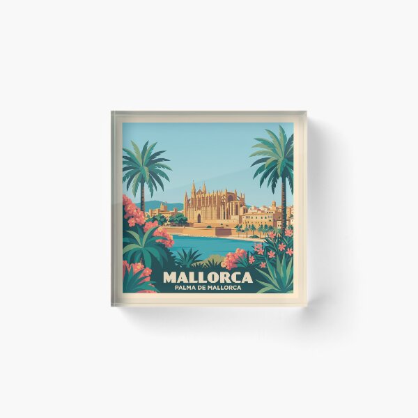 Item preview, Mallorca Palma De Mallorca Vintage Travel Poster designed and sold by MavtM.