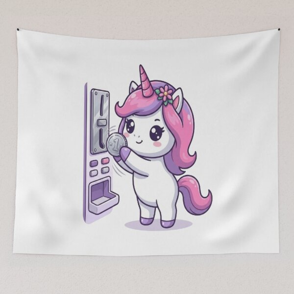 Item preview, Cute Unicorn Inserting Coin Machine designed and sold by Ella_Sketch.