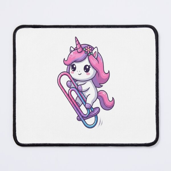 Item preview, Cute Unicorn Riding Paperclip Skateboard designed and sold by Ella_Sketch.