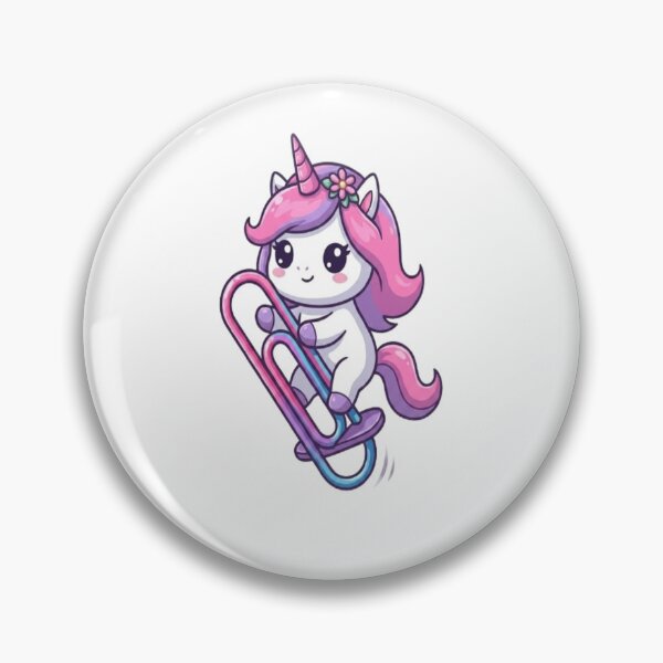 Item preview, Cute Unicorn Riding Paperclip Skateboard designed and sold by Ella_Sketch.