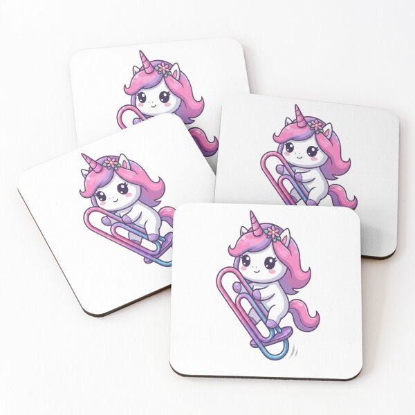 Item preview, Cute Unicorn Riding Paperclip Skateboard designed and sold by Ella_Sketch.