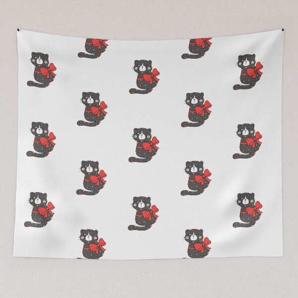 Item preview, Christmas Wrapped Cat Funny Holiday Black Kitty Art designed and sold by AvocadoShopp.