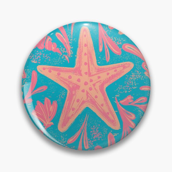 Item preview, Starfish Pattern | Turquoise Orange Coastal Beach Print | Sea Star Ocean Seamless Design designed and sold by MonNoir.