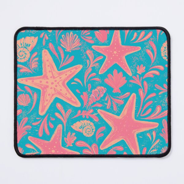 Item preview, Starfish Pattern | Turquoise Orange Coastal Beach Print | Sea Star Ocean Seamless Design designed and sold by MonNoir.