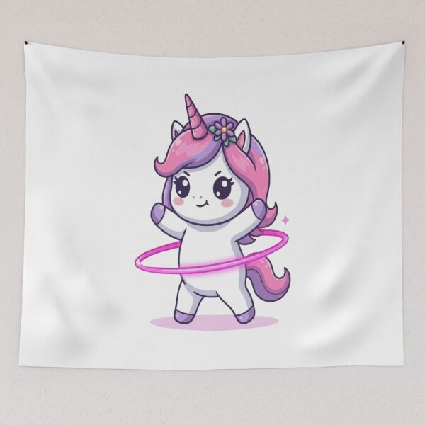 Item preview, Cute Unicorn Playing Hula Hoop designed and sold by Ella_Sketch.