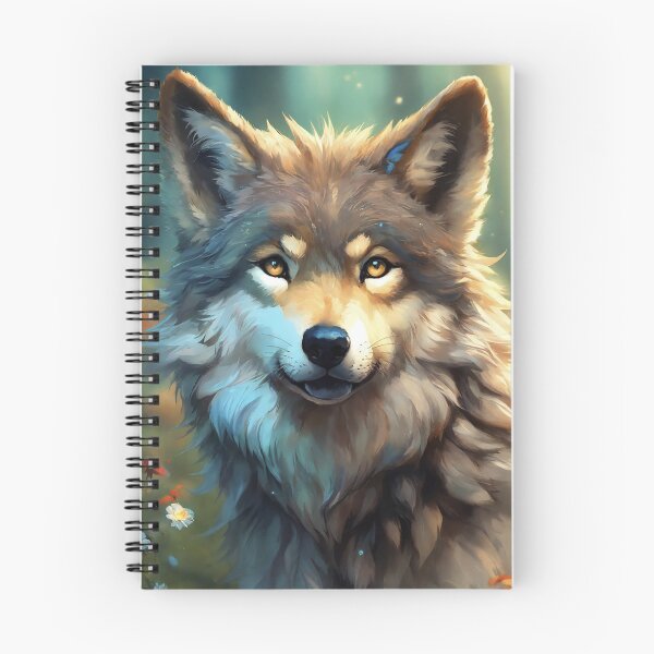 Item preview, Dreamy Wolf Portrait in Wildflower Forest designed and sold by alw951.