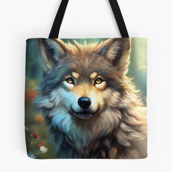 Item preview, Dreamy Wolf Portrait in Wildflower Forest designed and sold by alw951.