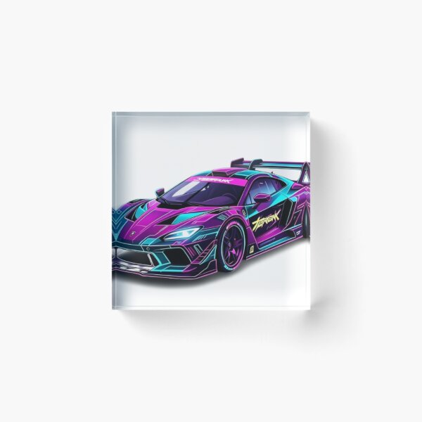 Item preview, Cyberpunk Japanese Neon Race Car - JDM Futuristic Synthwave Art designed and sold by JMAVILA ART.