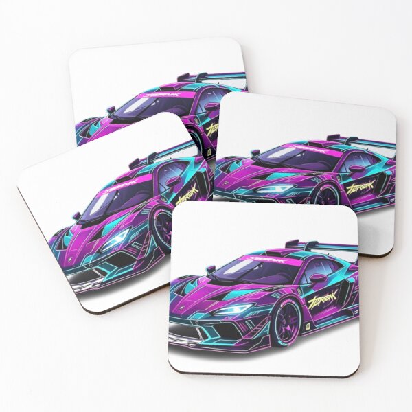 Item preview, Cyberpunk Japanese Neon Race Car - JDM Futuristic Synthwave Art designed and sold by Mavila Forge.
