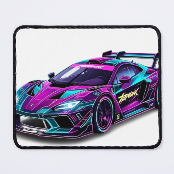 Item preview, Cyberpunk Japanese Neon Race Car - JDM Futuristic Synthwave Art designed and sold by Mavila Forge.