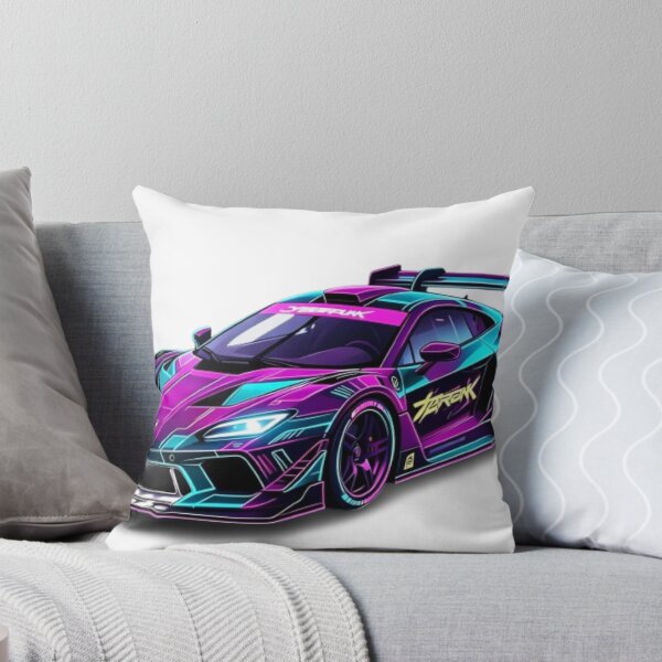 Item preview, Cyberpunk Japanese Neon Race Car - JDM Futuristic Synthwave Art designed and sold by JMAVILA ART.