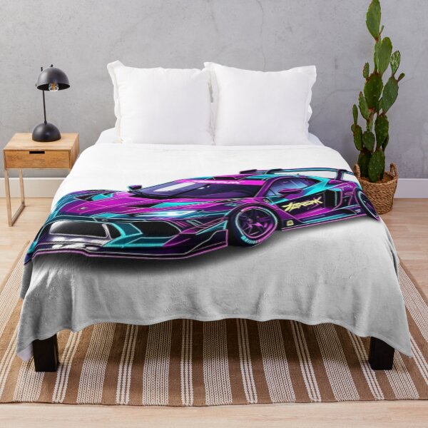 Item preview, Cyberpunk Japanese Neon Race Car - JDM Futuristic Synthwave Art designed and sold by Mavila Forge.