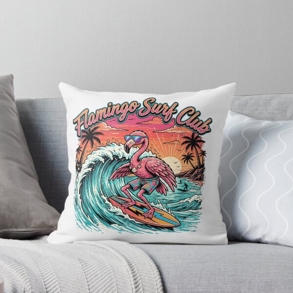 Item preview, Flamingo Surf Club Vintage Tropical Wave Rider designed and sold by ArtTodayShop.