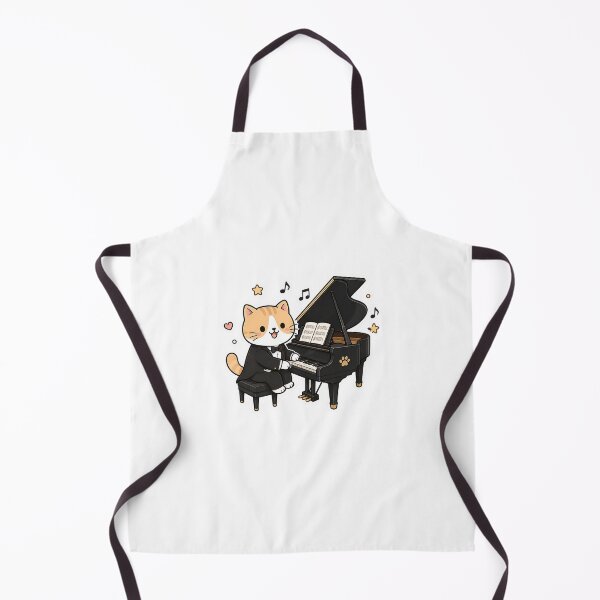 Item preview, Cute Pianist Cat Kawaii Musician Grand Piano Tuxedo Kitty Illustration designed and sold by NoopnyangStudio.
