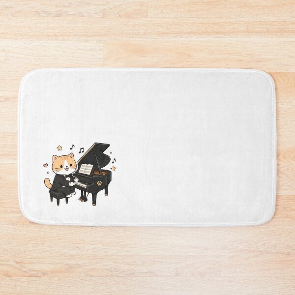 Item preview, Cute Pianist Cat Kawaii Musician Grand Piano Tuxedo Kitty Illustration designed and sold by NoopnyangStudio.