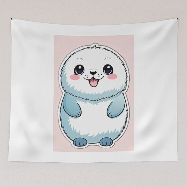Item preview, Illustration - Cute Kawaii Style Seal, Childlike Aesthetic designed and sold by AnimeShin.