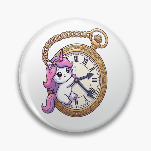 Item preview, Cute Unicorn Holding Pocket Watch designed and sold by Ella_Sketch.