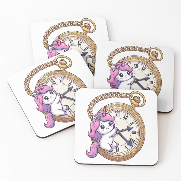 Item preview, Cute Unicorn Holding Pocket Watch designed and sold by Ella_Sketch.