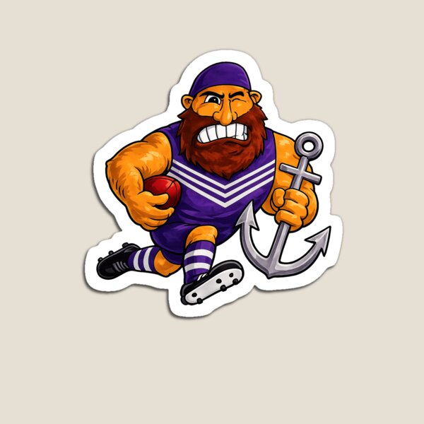 Artikelvorschau, Fremantle Dockers Football Club AFL Retro Vintage Klassische Zeichnung entworfen und verkauft von Luke Foran Sports Art.