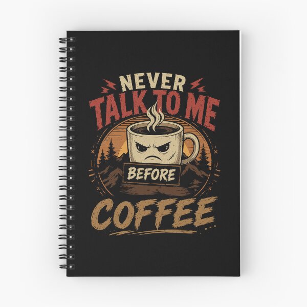 Item preview, Never Talk to me Before Coffee Vintage Style Funny Angry Cup designed and sold by mrhighsky.