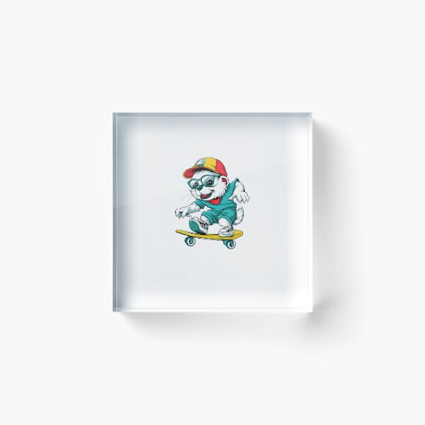 Item preview, Cute Skateboarding Dog Cartoon Sticker | Cool Puppy on Skateboard Illustration designed and sold by Maanvir.