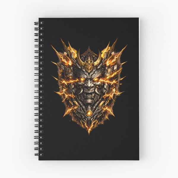 Item preview, Mechanical Samurai Oni Mask Electric Amber Shards designed and sold by RiteshCenter .