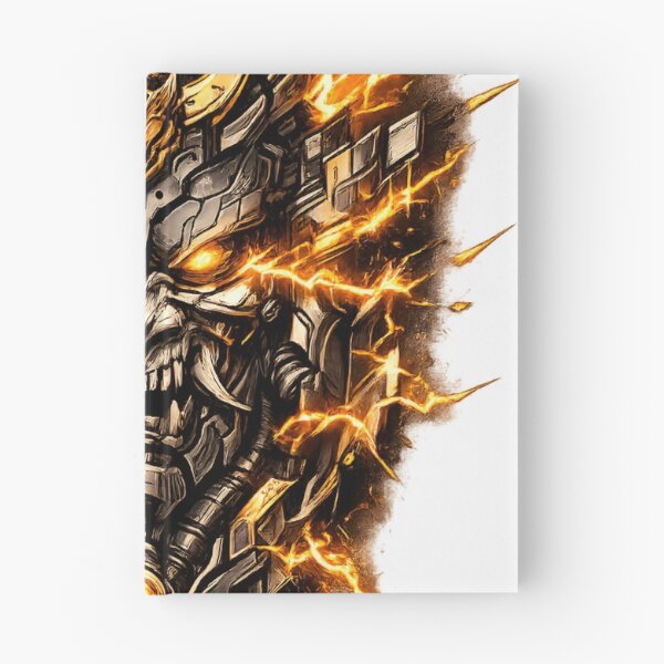 Item preview, Mechanical Samurai Oni Mask Electric Amber Shards designed and sold by RiteshCenter .