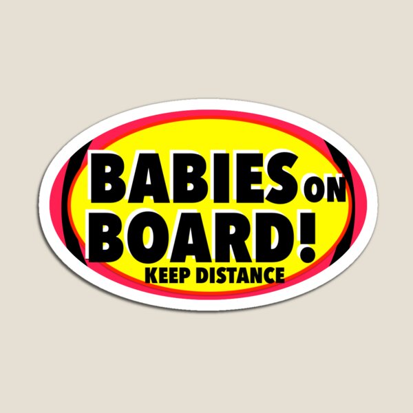 Item preview, Babies On Board Print Novelty with bright yellow BG designed and sold by Stiqker.