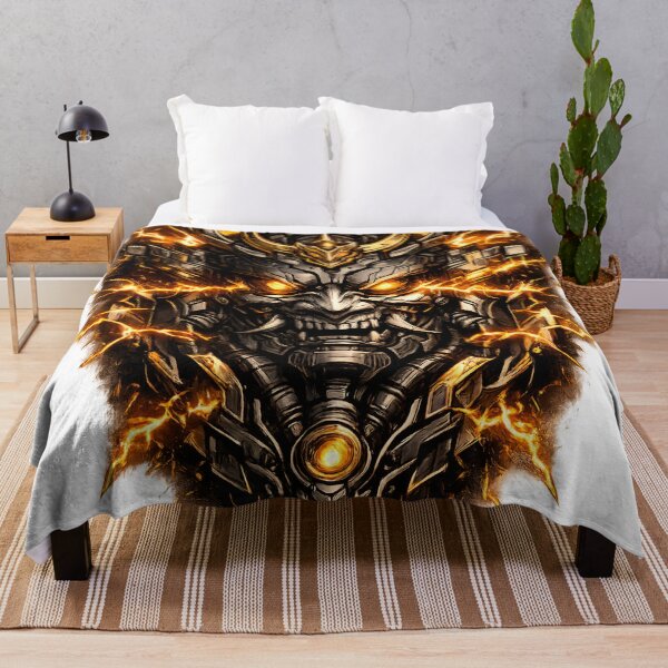 Item preview, Mechanical Samurai Oni Mask Electric Amber Shards designed and sold by RiteshCenter .