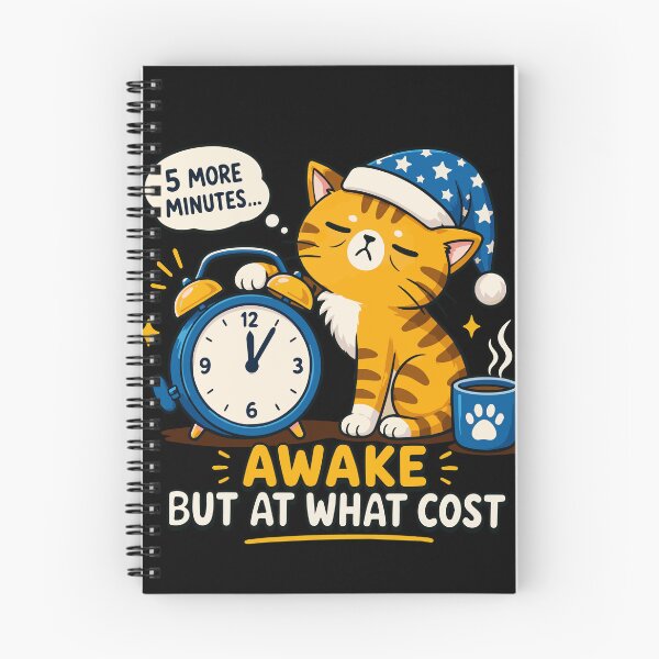 Item preview, Awake But At What Cost | Funny Sleepy Cat Morning Vector Design designed and sold by Huddy-clothes.