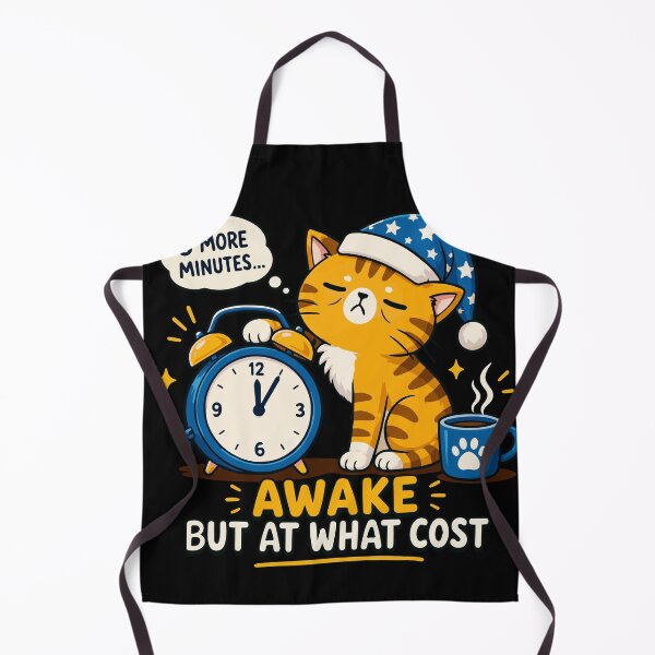 Item preview, Awake But At What Cost | Funny Sleepy Cat Morning Vector Design designed and sold by Huddy-clothes.