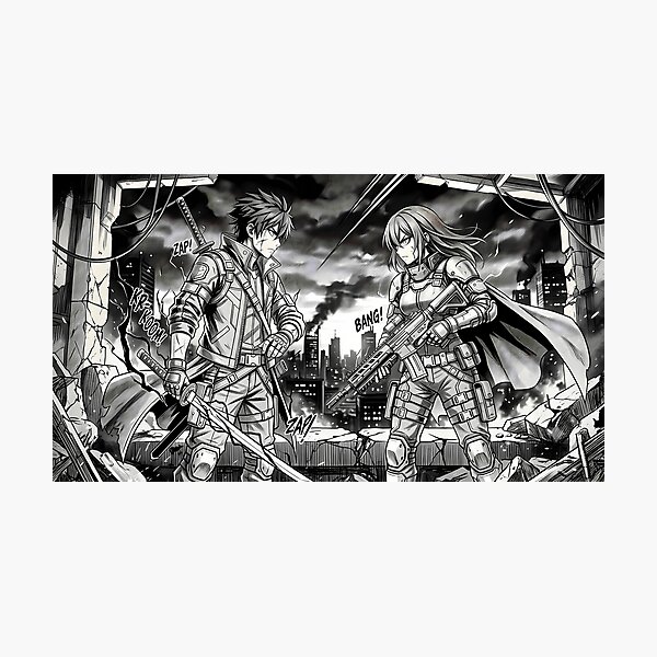 Item preview, Badass Manga Combat Poster designed and sold by Swizzy2vore.