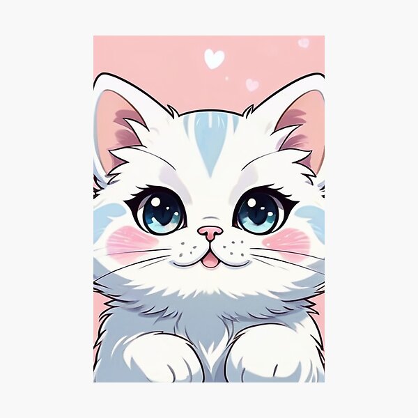 Item preview, Illustration - Cute Kitten, Japanese Kawaii Aesthetic designed and sold by AnimeShin.
