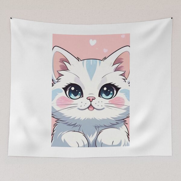 Item preview, Illustration - Cute Kitten, Japanese Kawaii Aesthetic designed and sold by AnimeShin.