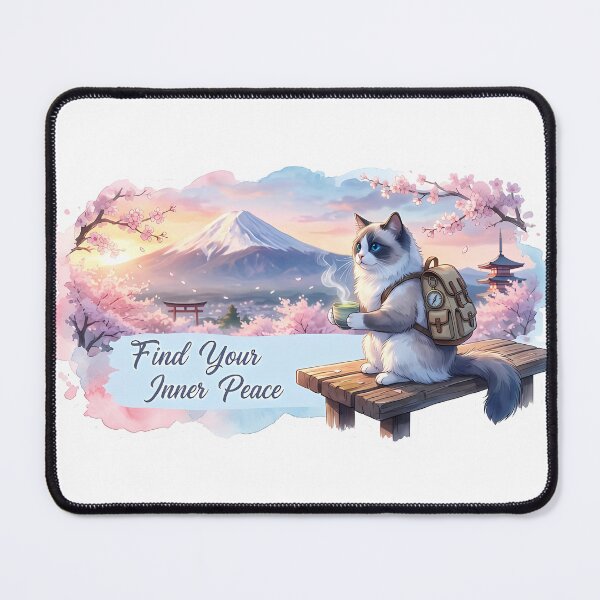 Artikelvorschau, Shinkai Ragdoll Mt. Fuji Grafik-T-Shirt: Innerer Frieden entworfen und verkauft von MossyAndPearl.