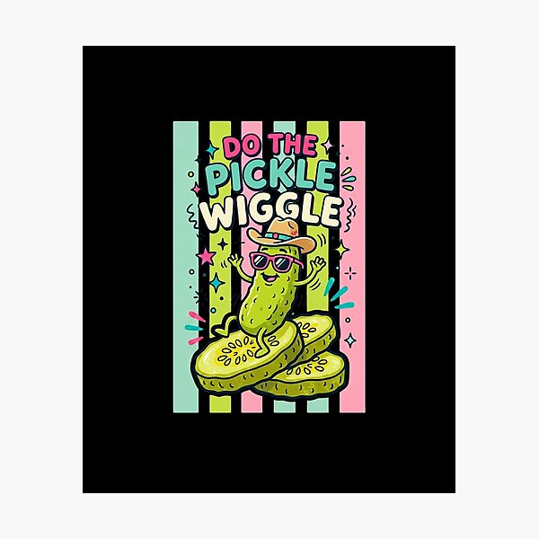 Item preview, Do The Pickle Wiggle Funny Retro Dancing Pickle designed and sold by dudelinart.