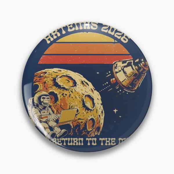 Item preview, Artemis 2026 Return To The Moon Funny Space Monkey Retro designed and sold by BiakiaPrints.
