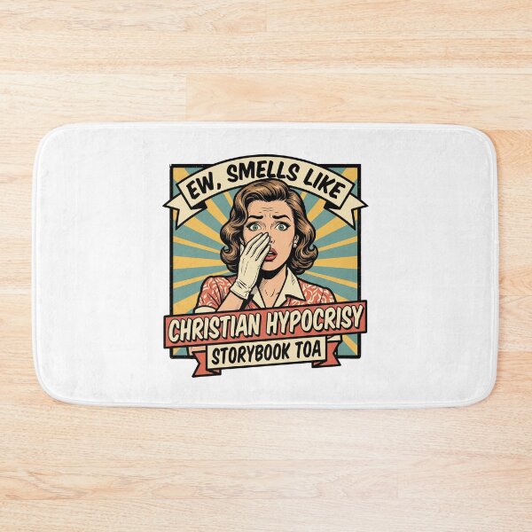 Item preview, Ew Smells Like Christian Hypocrisy Retro Pop Art Comic Satire designed and sold by AdyKurniawan.