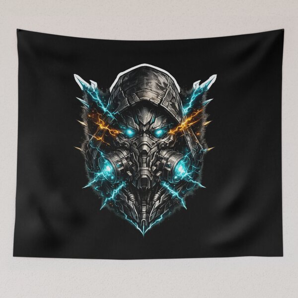 Item preview, Futuristic Tactical Gas Mask Ice Blue Glow designed and sold by RiteshCenter .