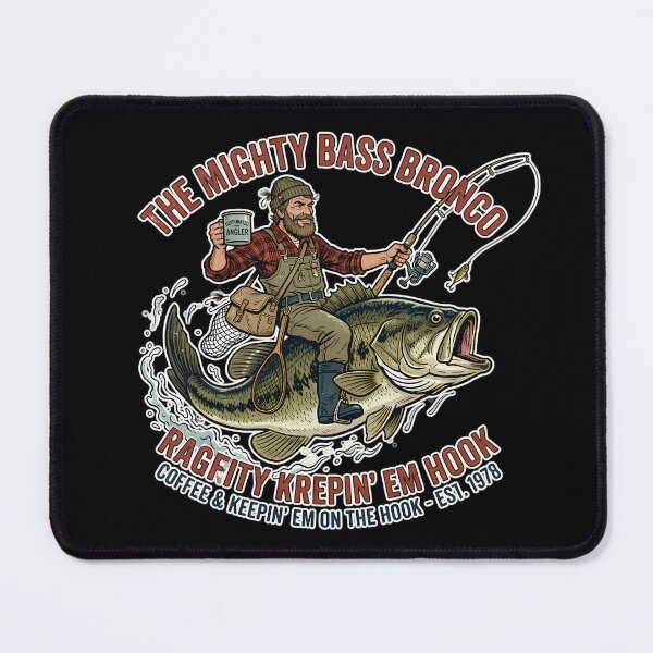 Item preview, The Mighty Bass Bronco - Funny Bass Fishing Vintage Angler T-Shirt designed and sold by anandariki.