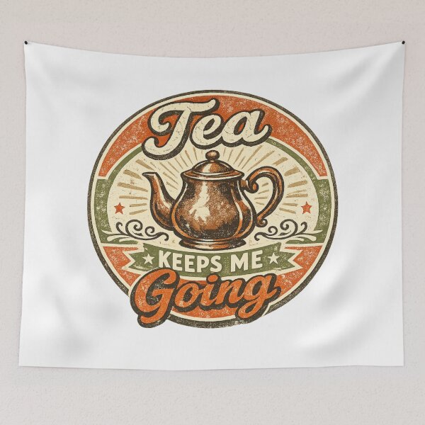 Item preview, Tea Keeps Me Going Vintage Teapot Aesthetic designed and sold by AleksKos.