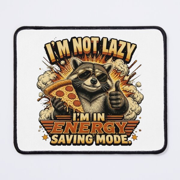 Item preview, I'm Not Lazy I'm In Energy Saving Mode Funny Raccoon Vintage T-Shirt designed and sold by Cavalier-org.