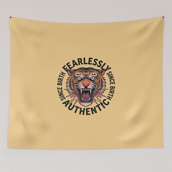 Item preview, Fearlessly Authentic Three-Eyed Tiger Traditional Tattoo Retro Design designed and sold by AdyKurniawan.