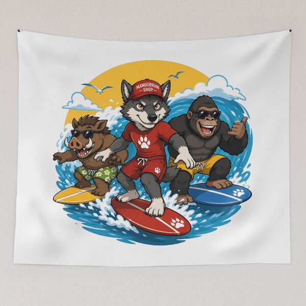 Item preview, Surfing Crew: Wild Summer Vibes designed and sold by Mangurrian Shop.