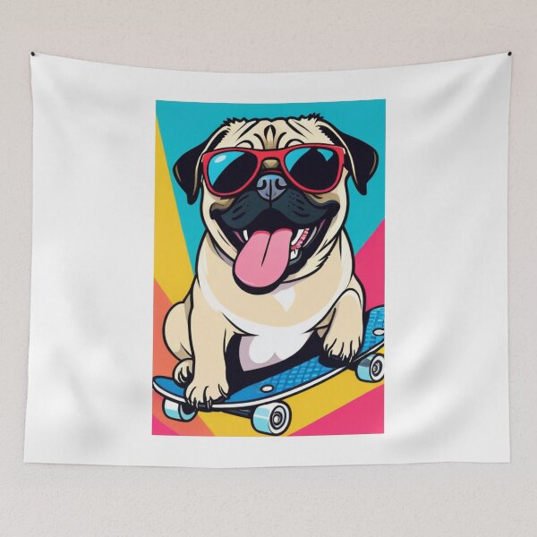 Item preview, Illustration - Dog on Skate, Dynamic Cartoon Style designed and sold by AnimeShin.