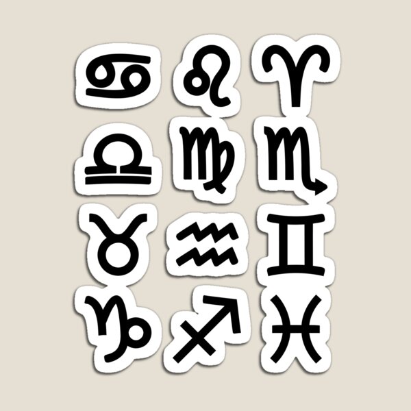 Zodiac Symbols - Astrology, Astronomy, #Zodiac, #Symbols, #ZodiacSymbols Magnet